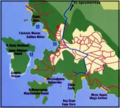 Sivota map, Location